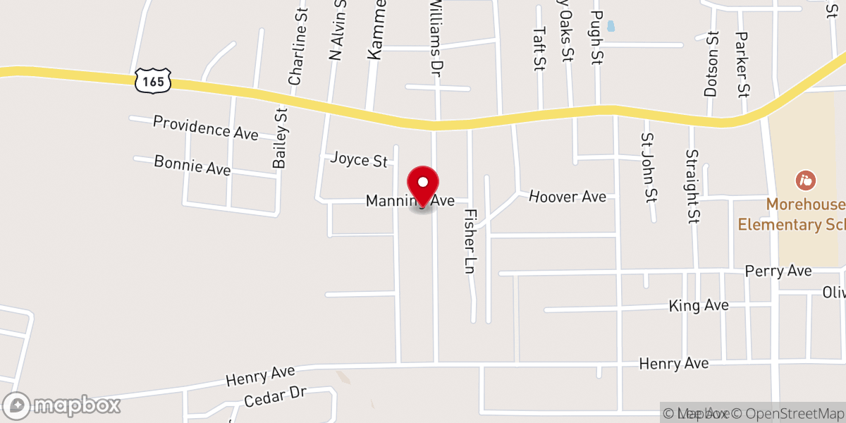 Map showing location of Pearl Street Church of God