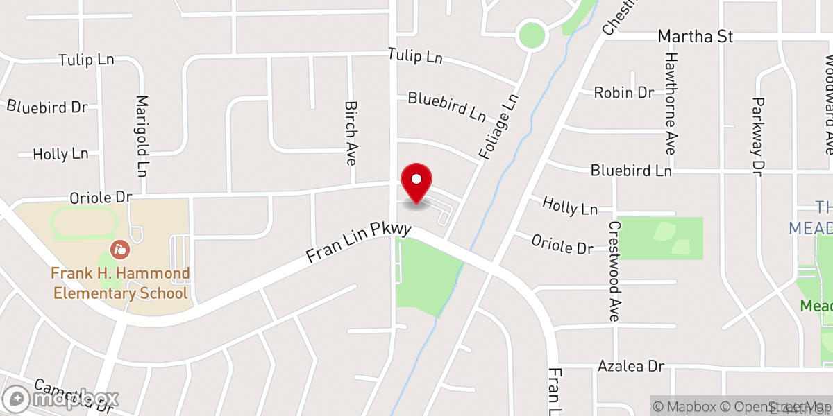 Map showing location of Fairmeadow Community Church of the Nazarene