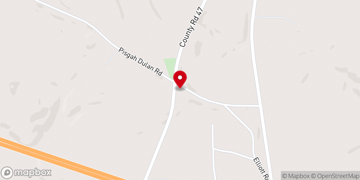 Map showing location of Mount Pisgah United Methodist Church