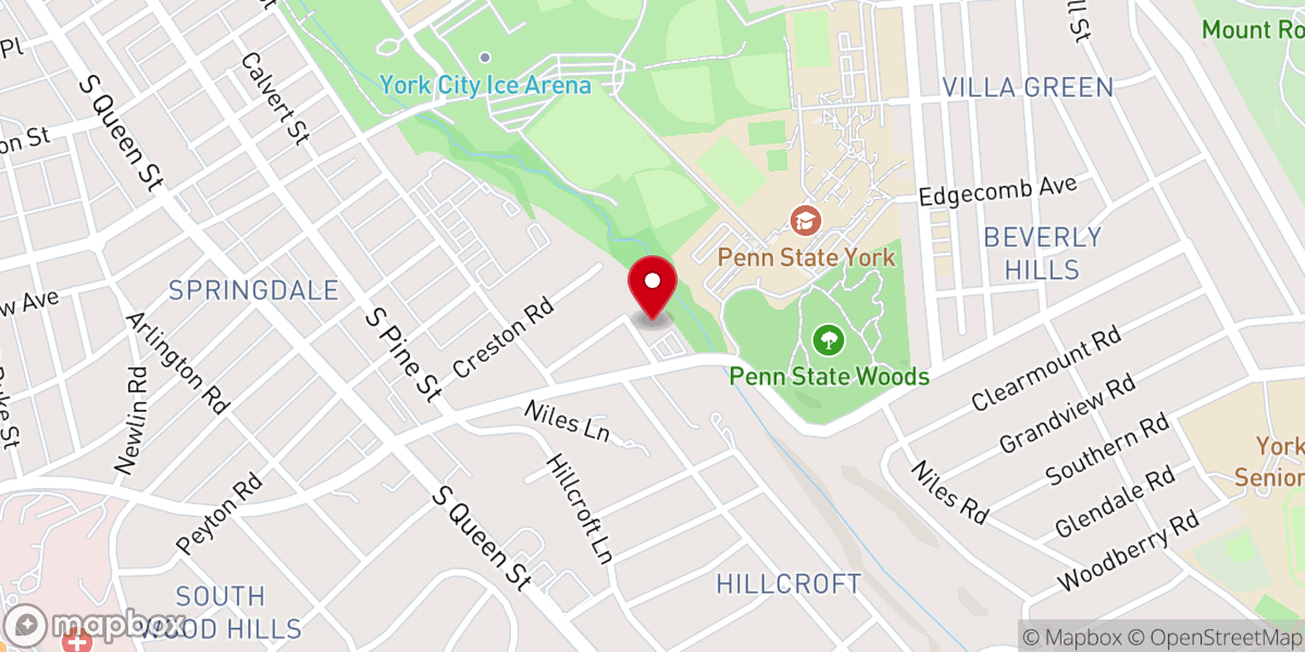 Map showing location of York Alliance Church