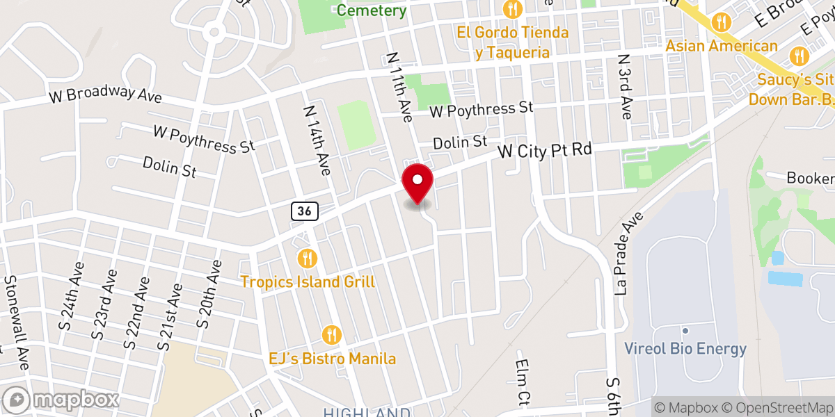 Map showing location of Calvary's Love Ministries