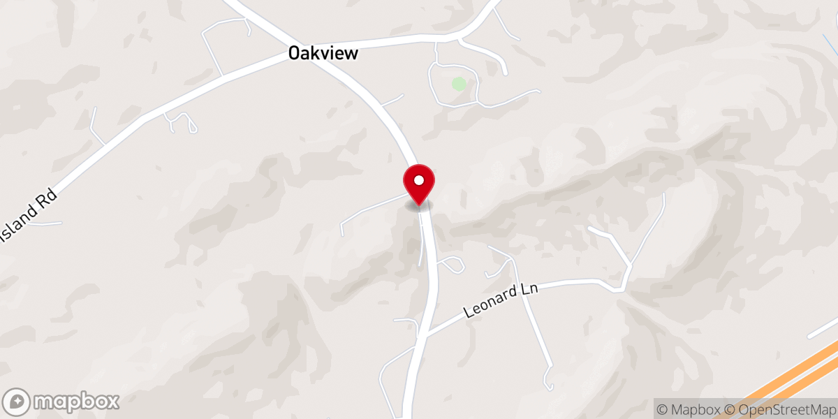 Map showing location of Island Road Free Will Baptist Church