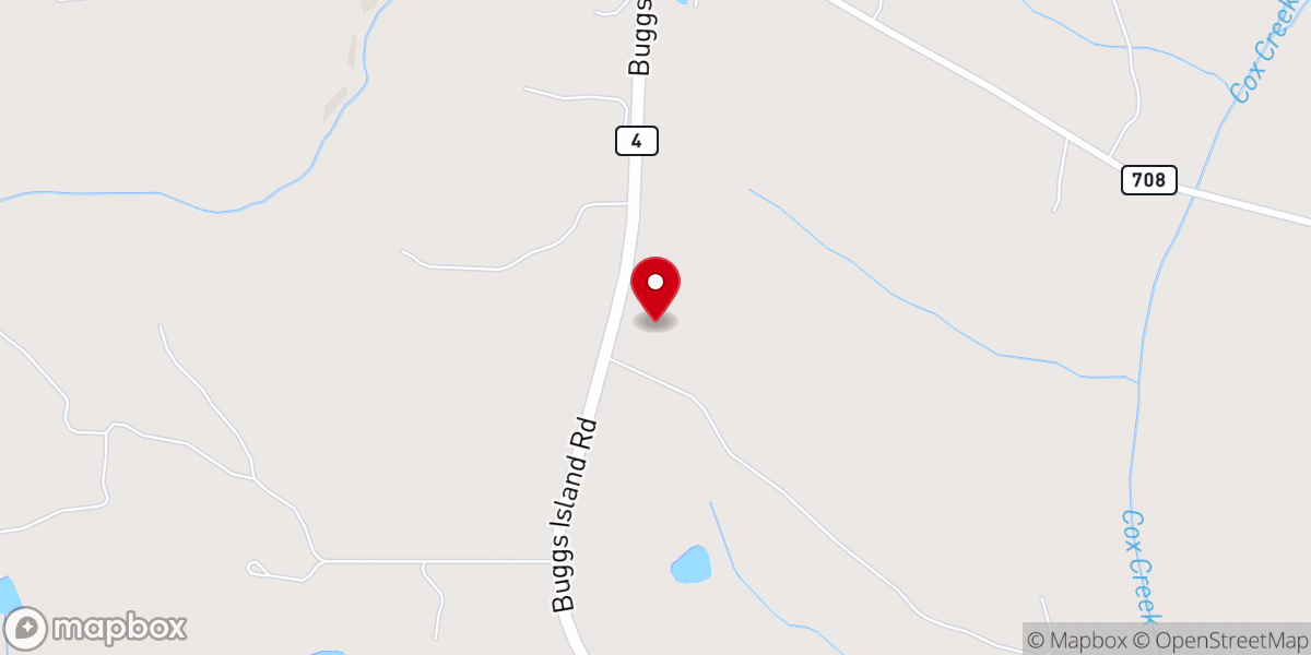 Map showing location of Bethel Baptist Church