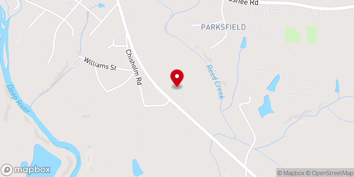 Map showing location of Harmony Baptist Church