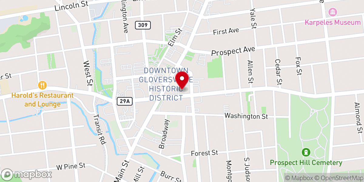 Map showing location of First Congregational United