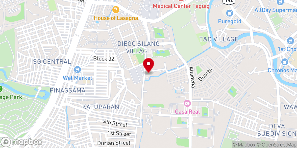 Map showing location of St. Kim Dae Gun Personal Parish Church - Diego Silang Village, Ususan, Taguig City (Diocese of Pasig)