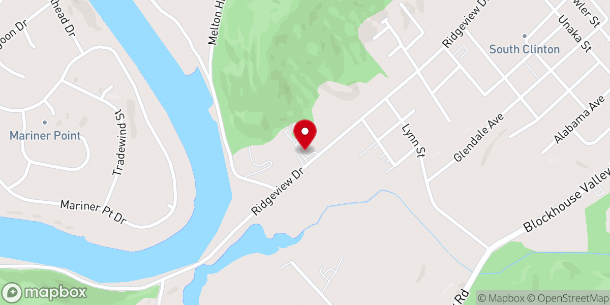 Map showing location of Charity Baptist Church