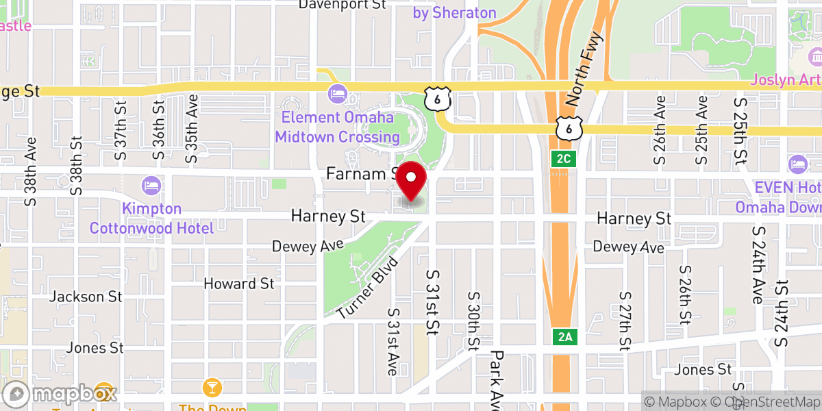 Map showing location of First Unitarian Church of Omaha