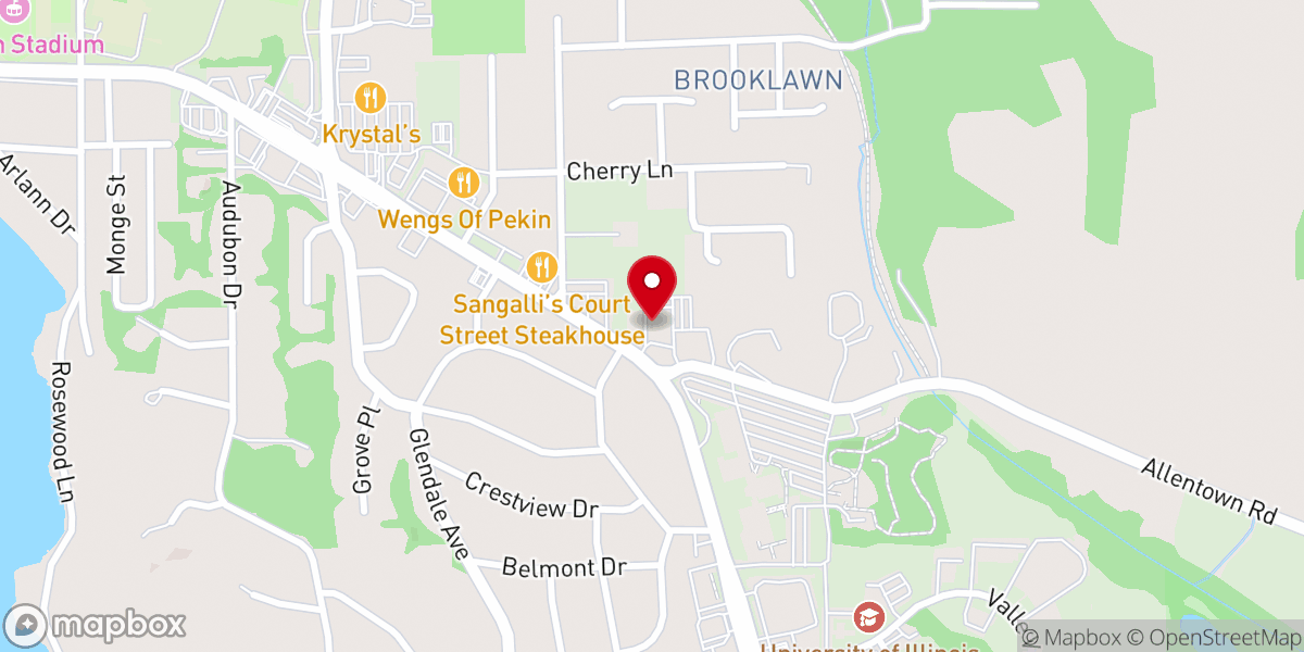 Map showing location of Pekin Bible Church
