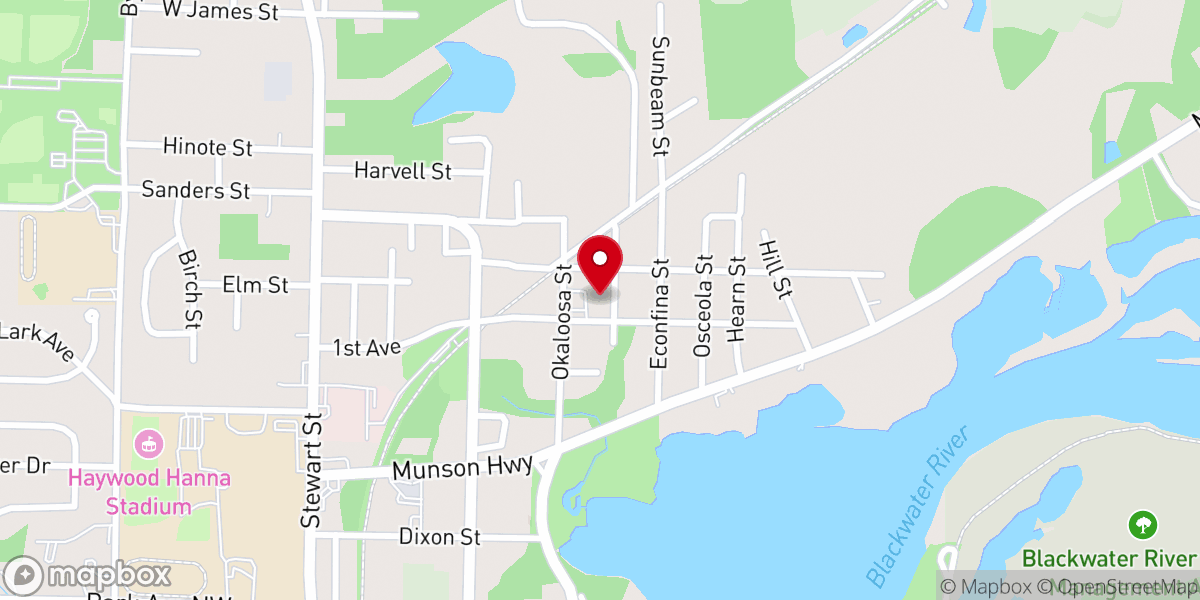 Map showing location of Ferris Hill Baptist Church
