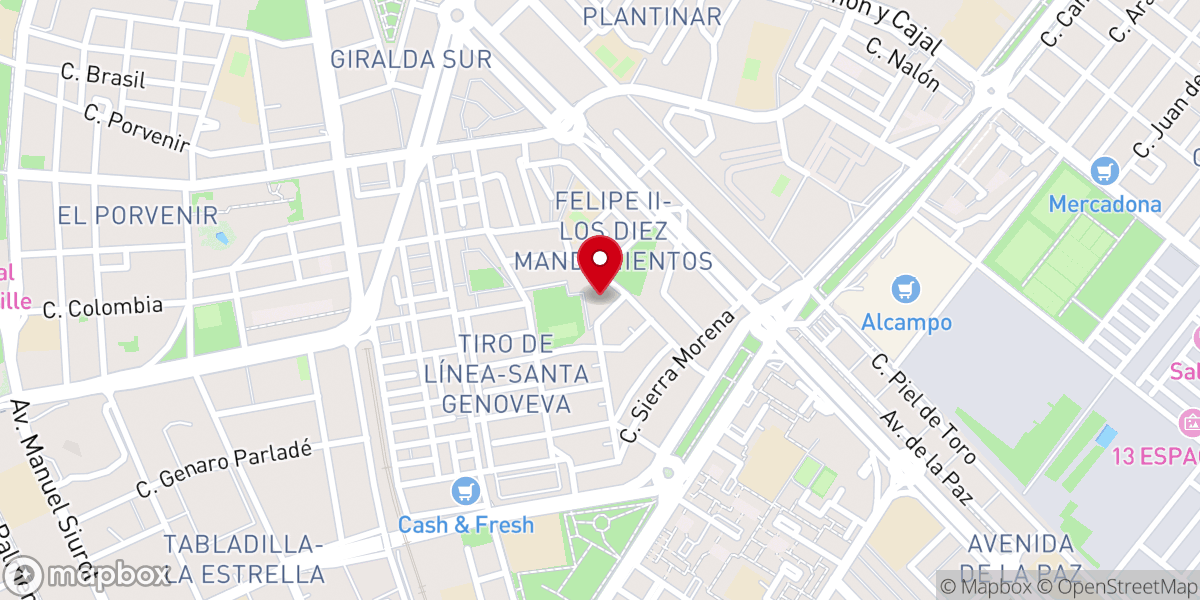 Map showing location of Parroquia de San Juan de Ávila