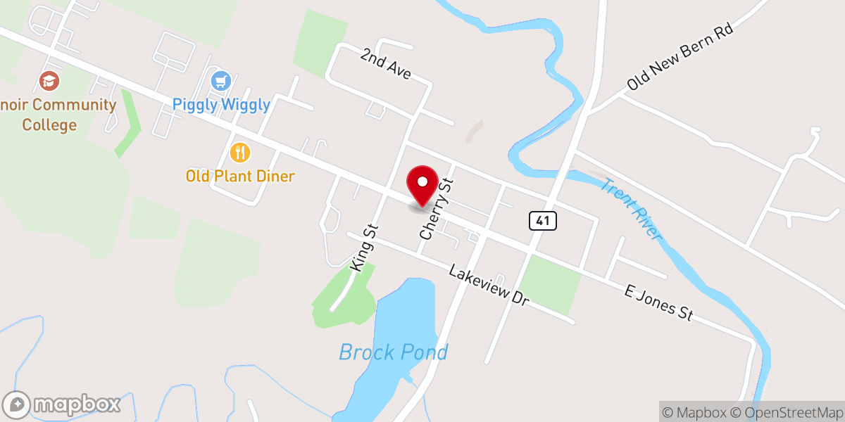 Map showing location of Trenton Baptist Life Center