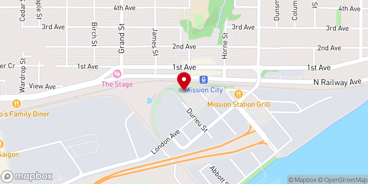 Map showing location of Mission Recycling Depot