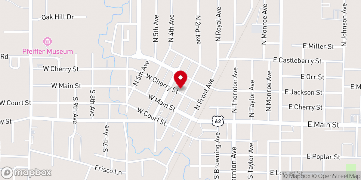 Map showing location of God's Freedom of Worship Church