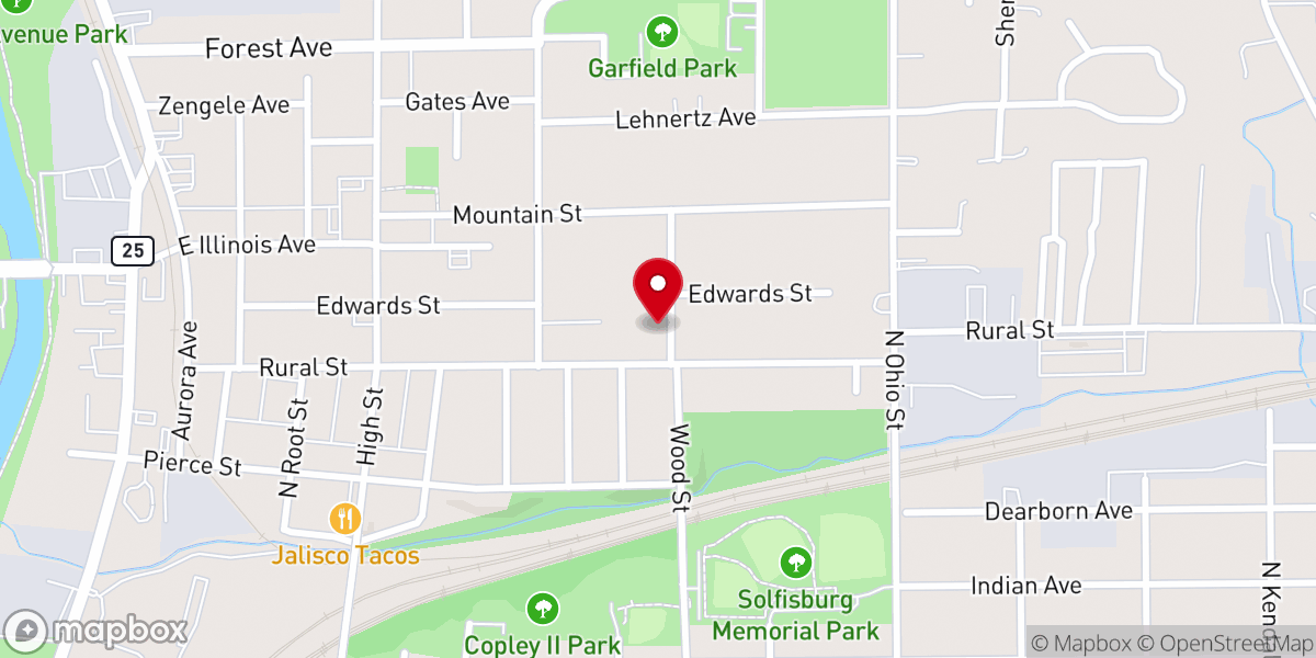 Map showing location of Aurora Hispanic SDA Church
