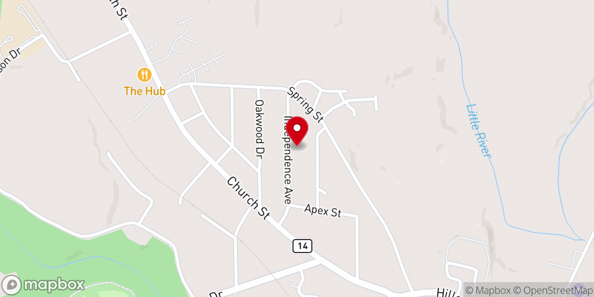 Map showing location of Upstate Church Laurens