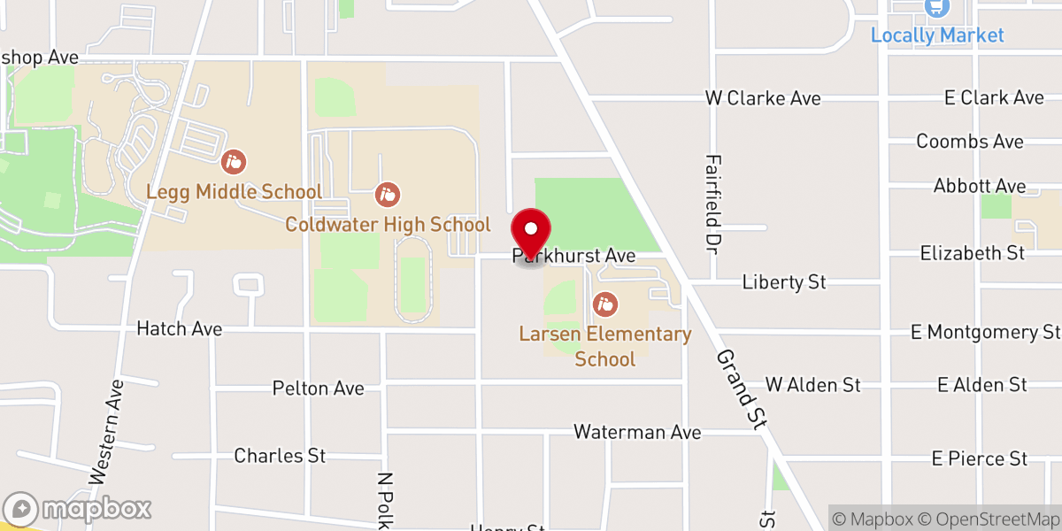 Map showing location of Free Methodist Church Parsonage