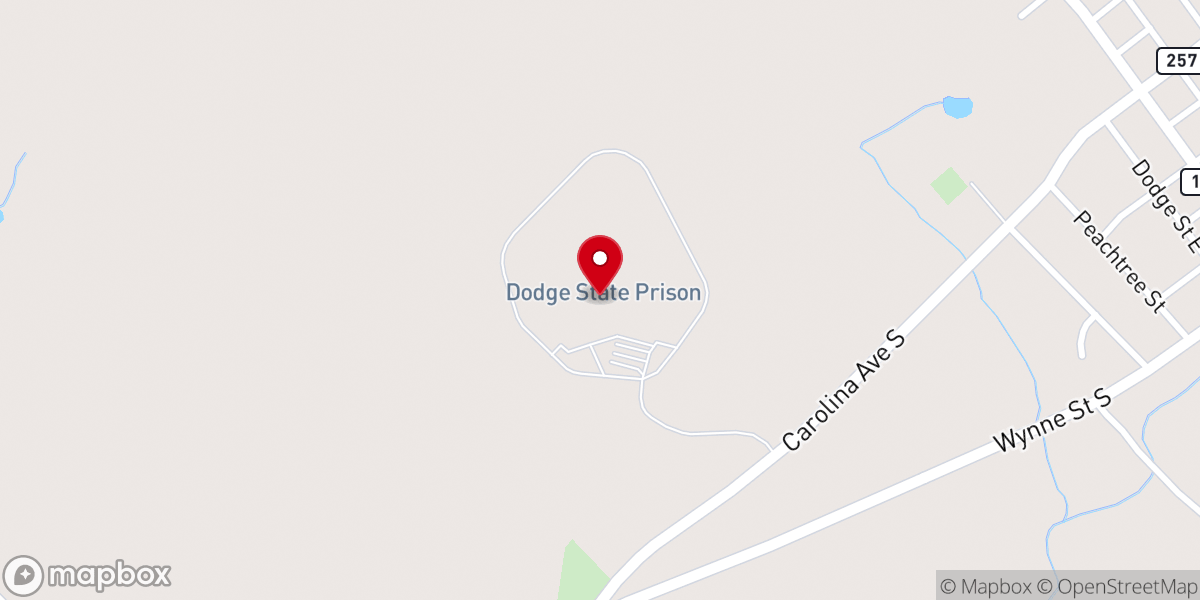 Map showing location of Corrections Department