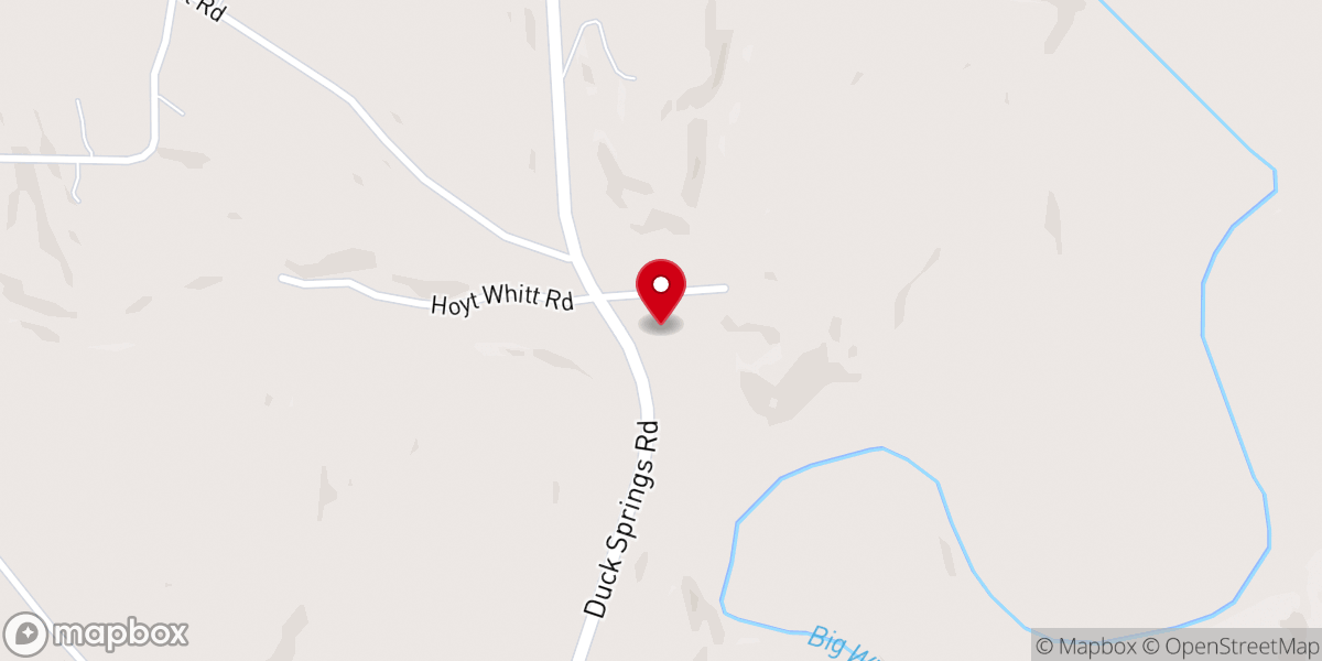 Map showing location of Cave Springs Baptist Church