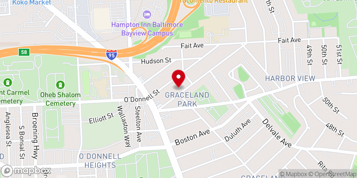 Map showing location of Bethlehem AME Church