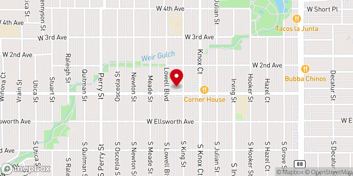 Map showing location of Bethany United Methodist Church