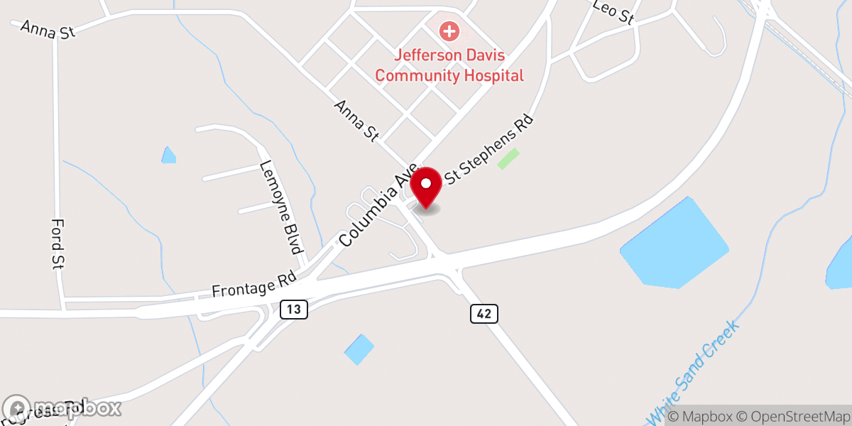 Map showing location of Green Grove M B Church