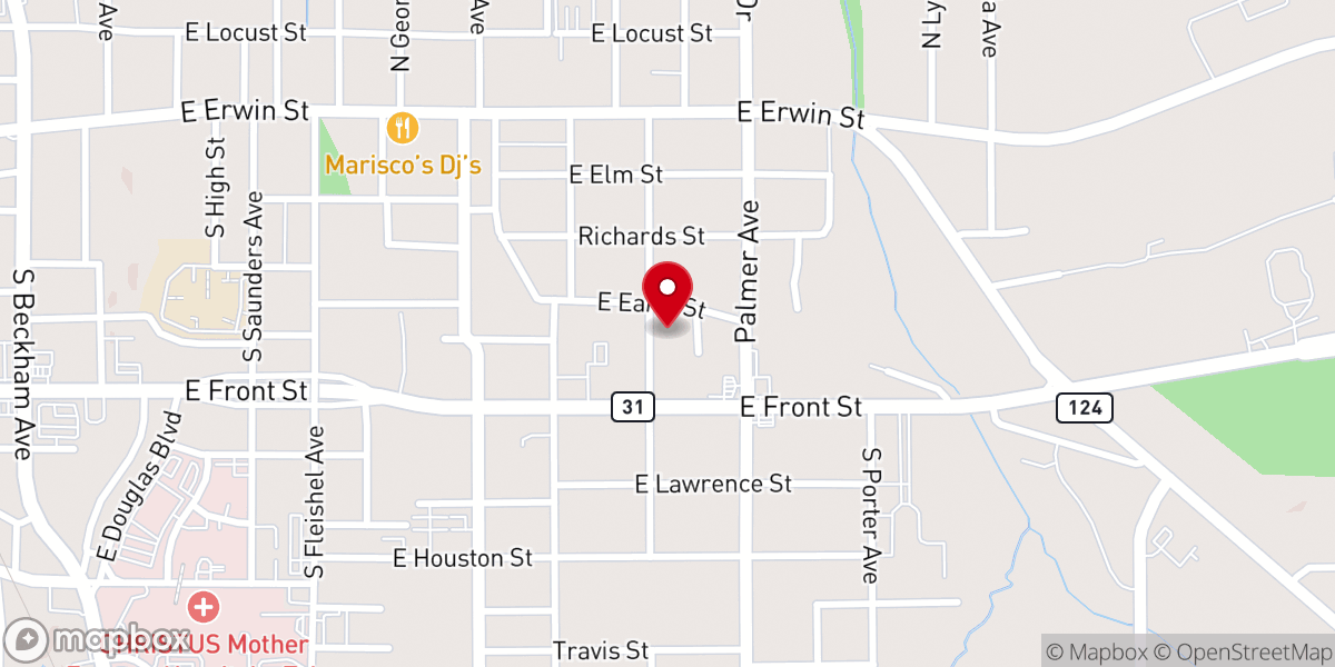 Map showing location of Church of God of Prophecy