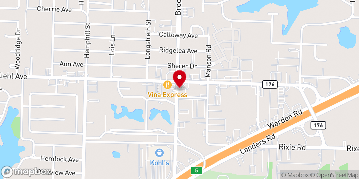 Map showing location of Fellowship Christian Center