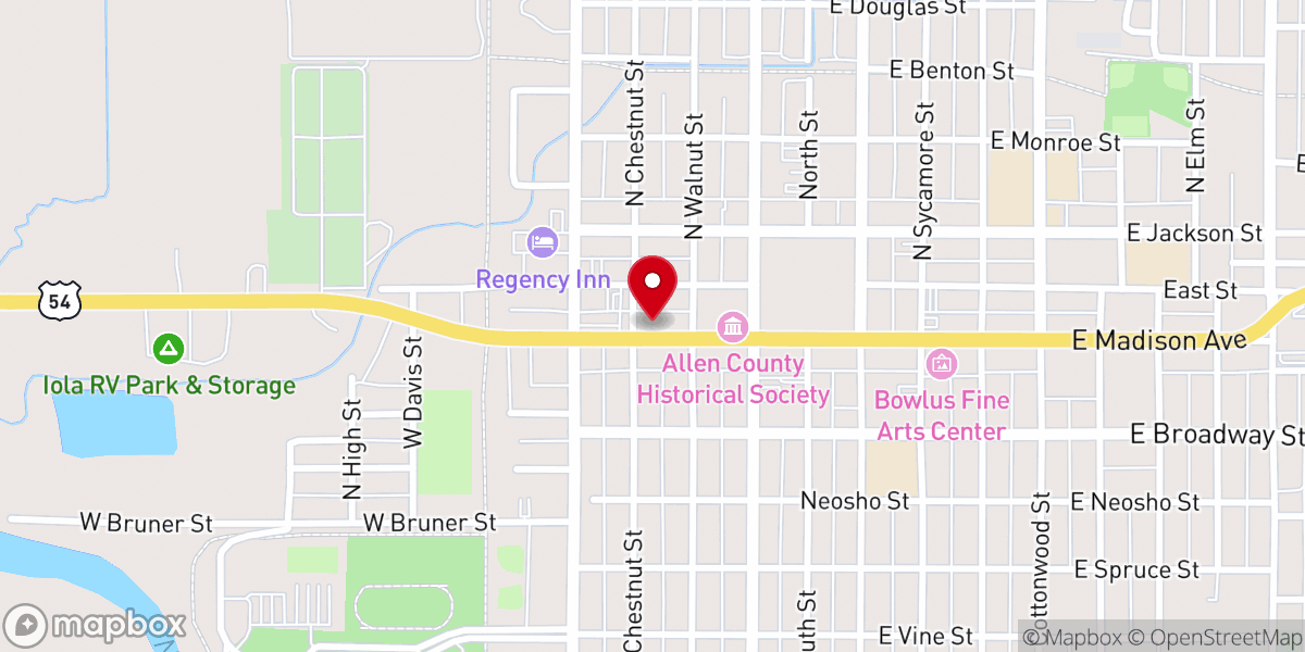 Map showing location of Fellowship Regional Church