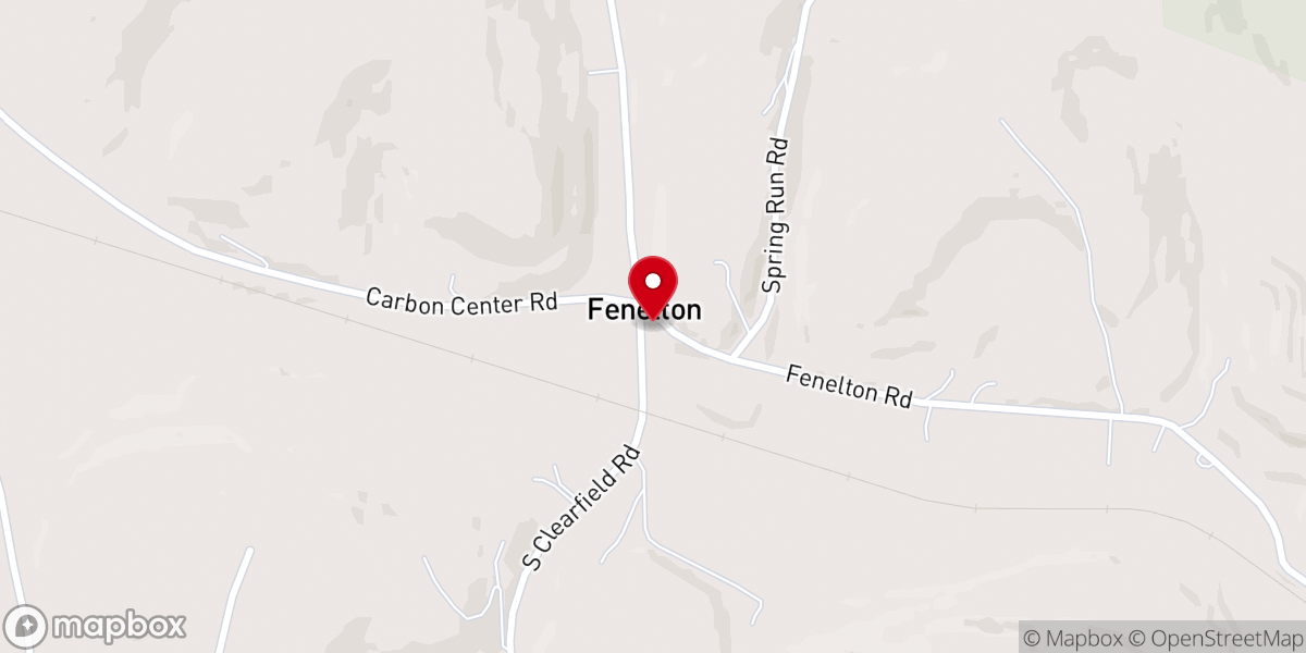 Map showing location of Fenelton United Methodist Church
