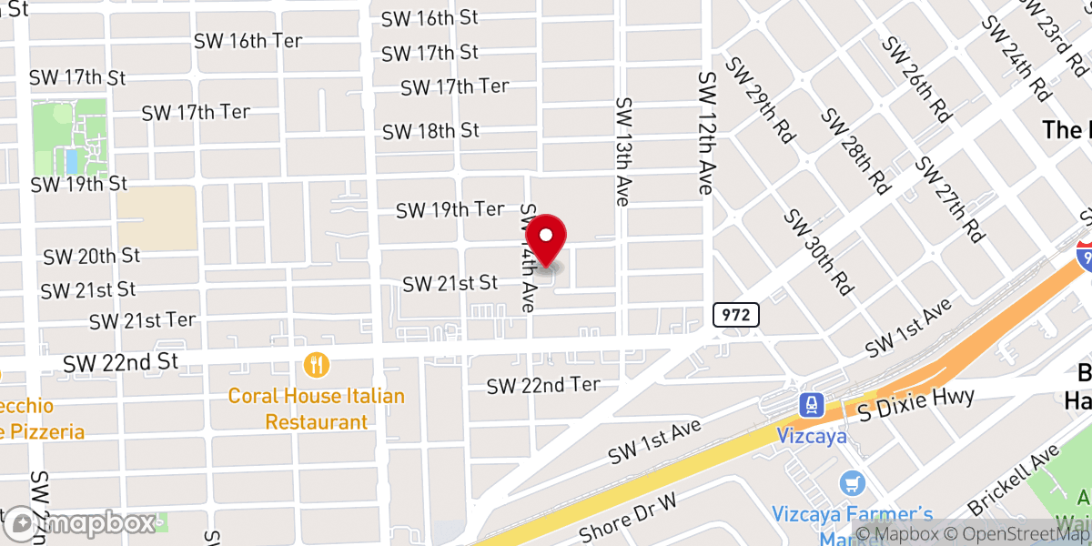 Map showing location of El Cordero Presbyterian Church