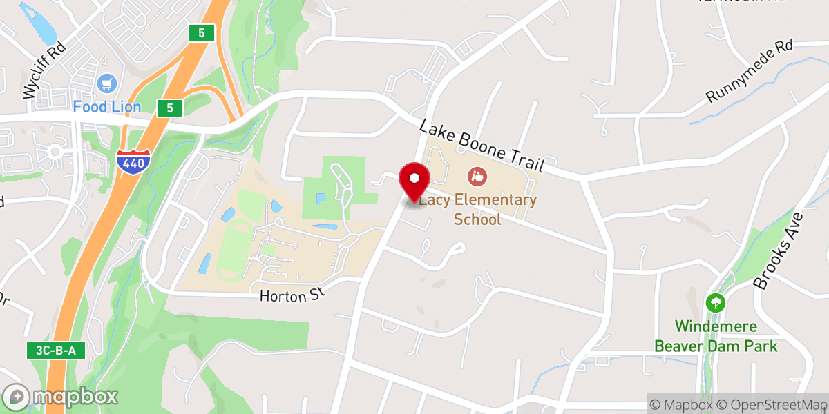 Map showing location of Raleigh Moravian Church(RMC)