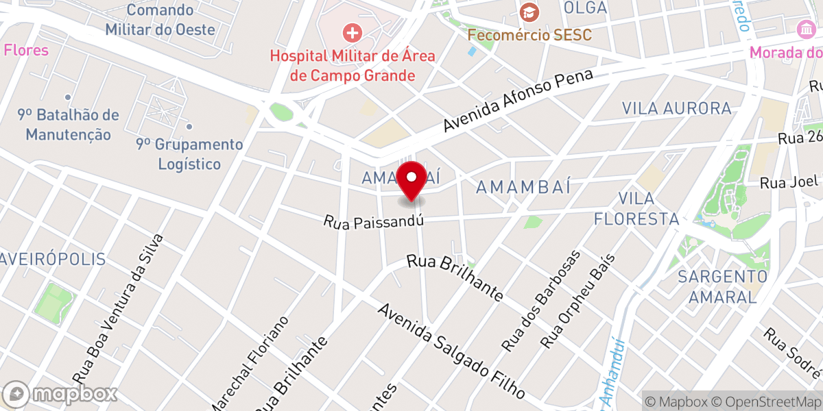 Map showing location of Segunda Igreja Batista de Campo Grande