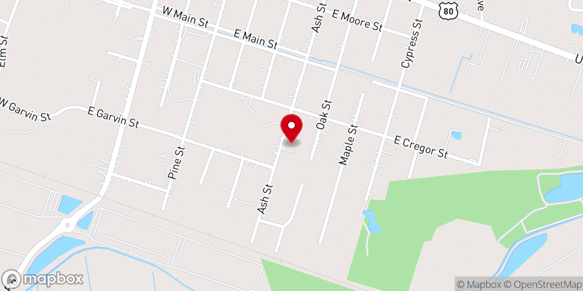 Map showing location of Lighthouse Baptist Church