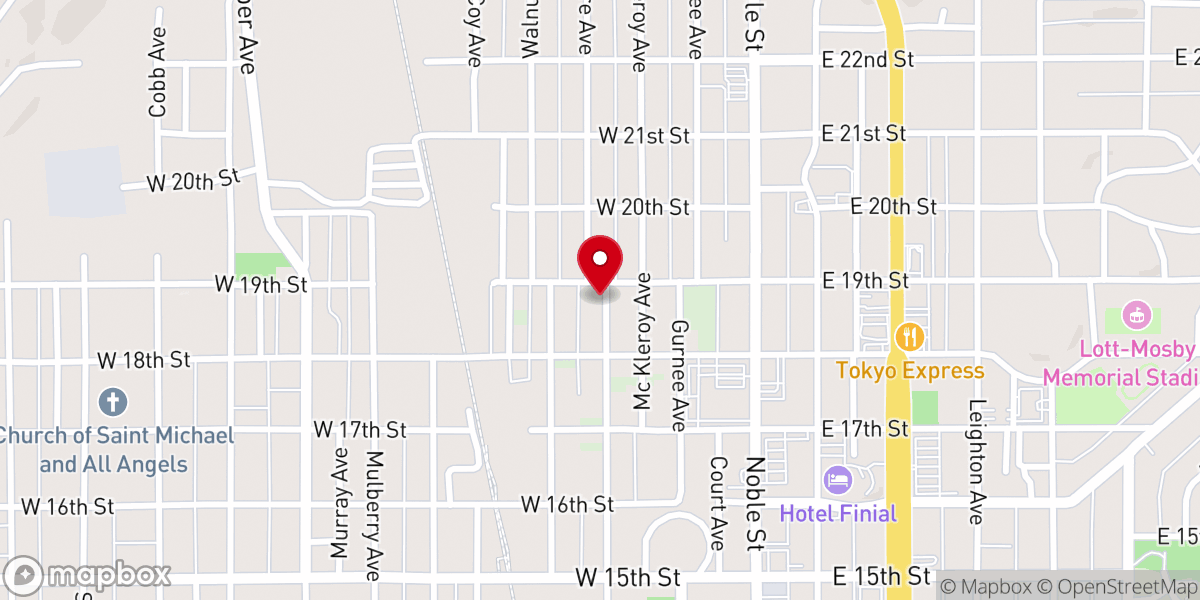 Map showing location of Anniston Full Gospel Holy Temple