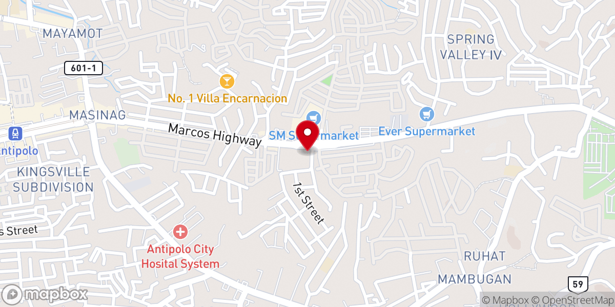 Map showing location of St. John Mary Vianney Parish Church - Mambugan, Antipolo City, Rizal (Diocese of Antipolo)