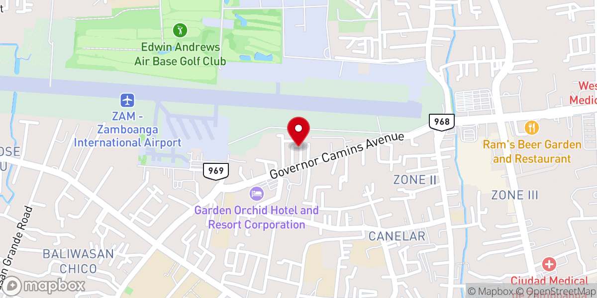 Map showing location of Zamboanga City Assembly of God