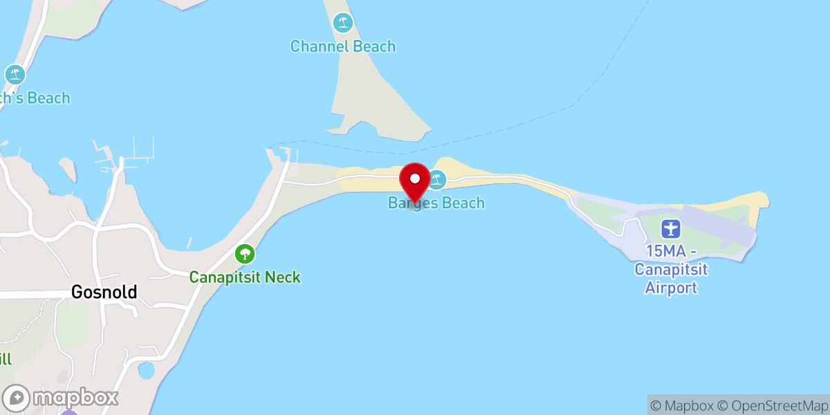 Map showing location of Barges Beach