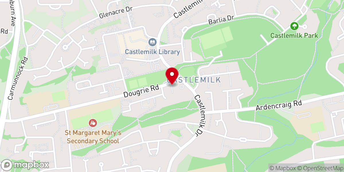Map showing location of Castlemilk Parish Church