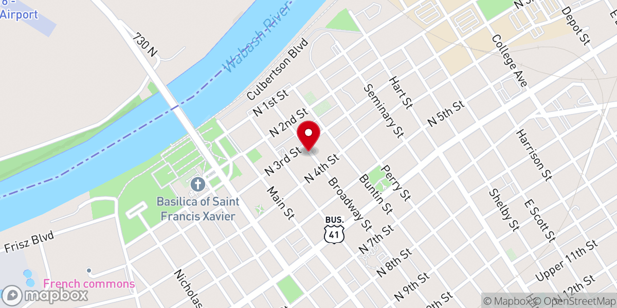 Map showing location of First Christian Church (Disciples of Christ)