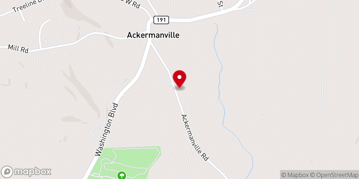 Map showing location of Ackermanville United Methodist