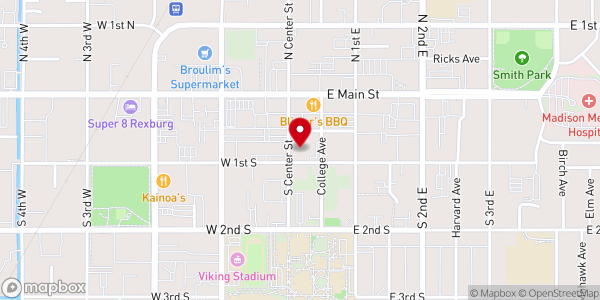 Map showing location of Beehive Federal Credit Union
