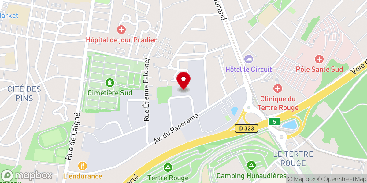 Map showing location of Église Panorama ADD Le Mans