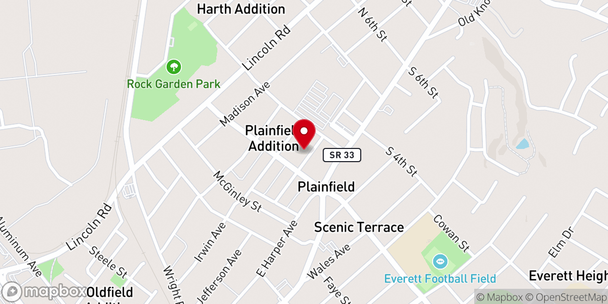 Map showing location of Fairpark Evangelistic Church