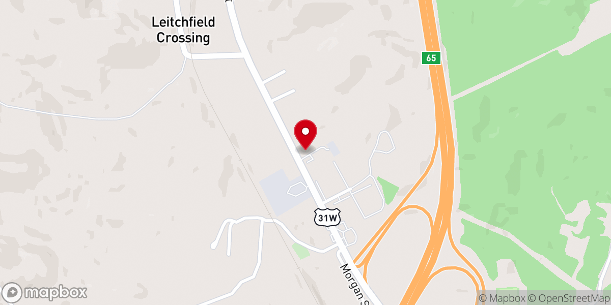 Map showing location of Leitchfield Crossing Baptist Church