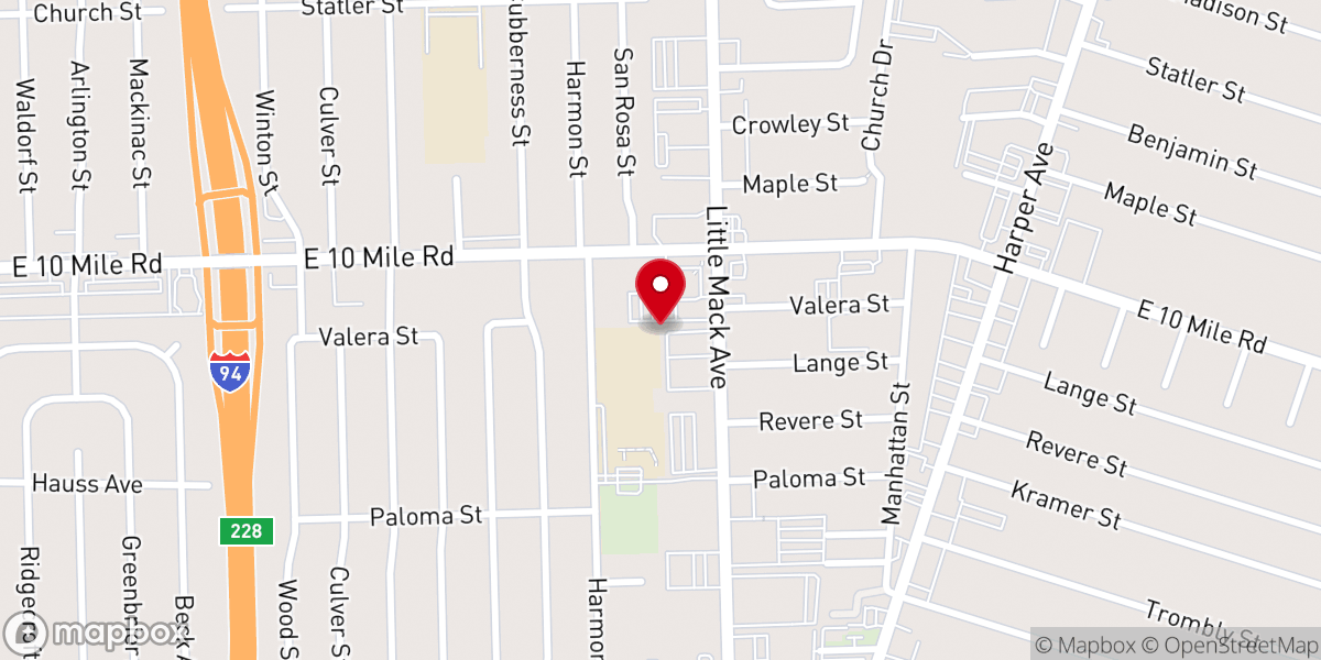 Map showing location of Saint Clair Shores Assembly of God