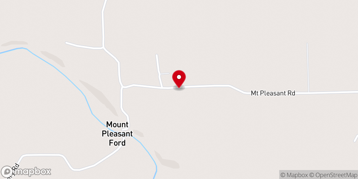 Map showing location of Mount Pleasant Church