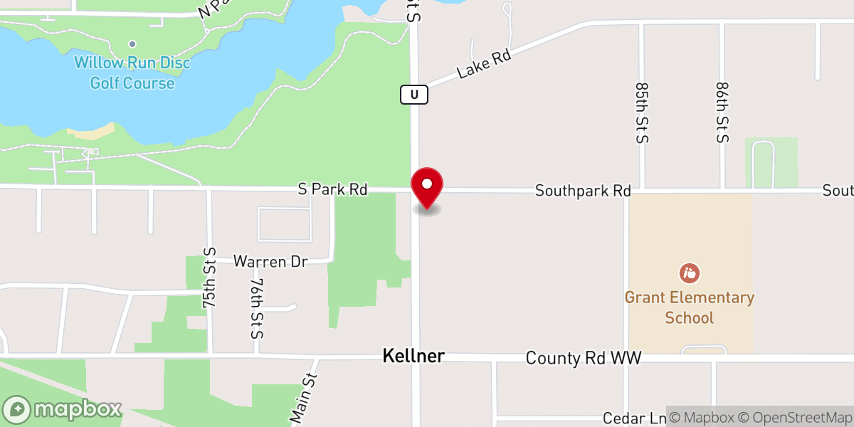 Map showing location of St John's Lutheran Church