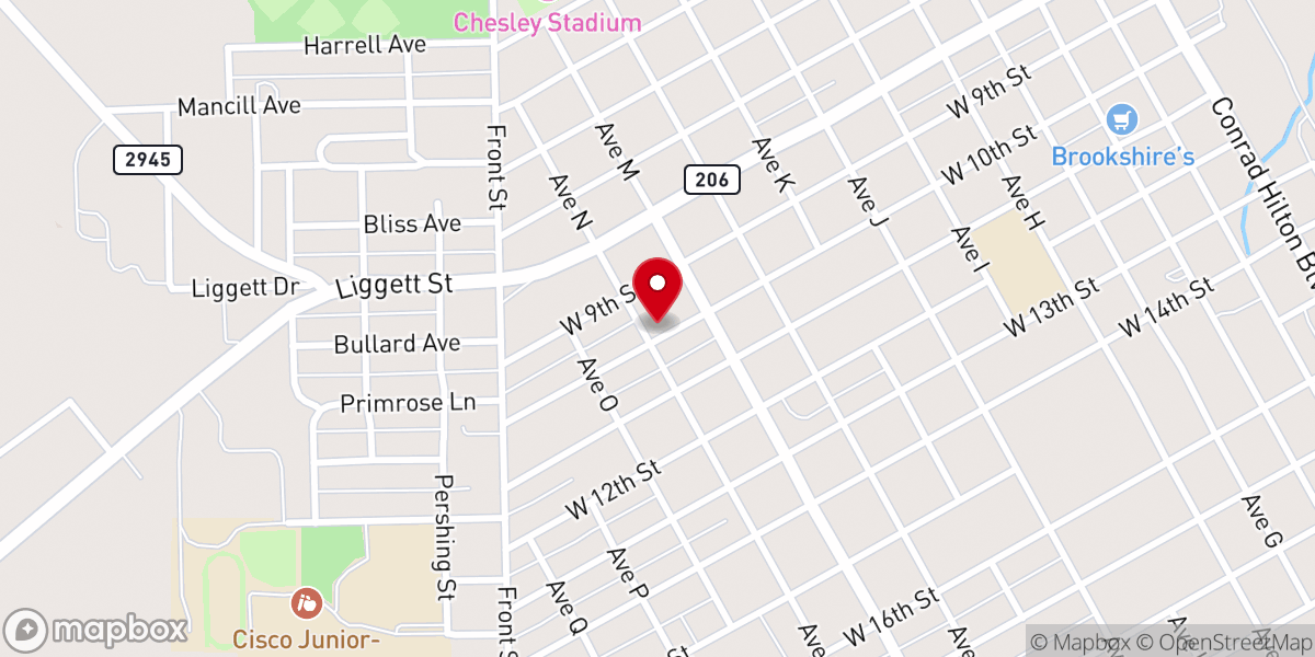 Map showing location of Church of the Nazarene