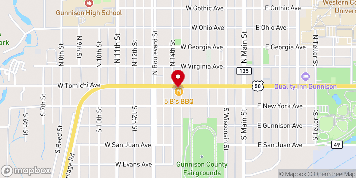 Map showing location of Gunnison Country Food Pantry